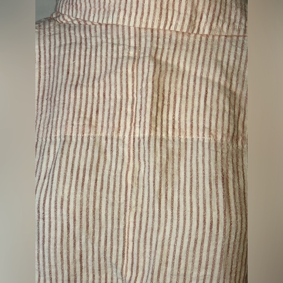 Linen blazer 100% natural fibers collared button up jacket oversized pinstriped - Picture 3 of 9